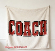 Coach Varsity Red Letter Flannel Throw Blanket C040